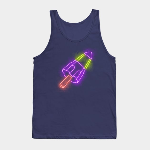 Neon ice rocket Tank Top by Cromanart